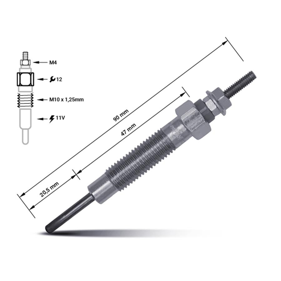 Vela de aquecimento ME201638 | Mitsubishi