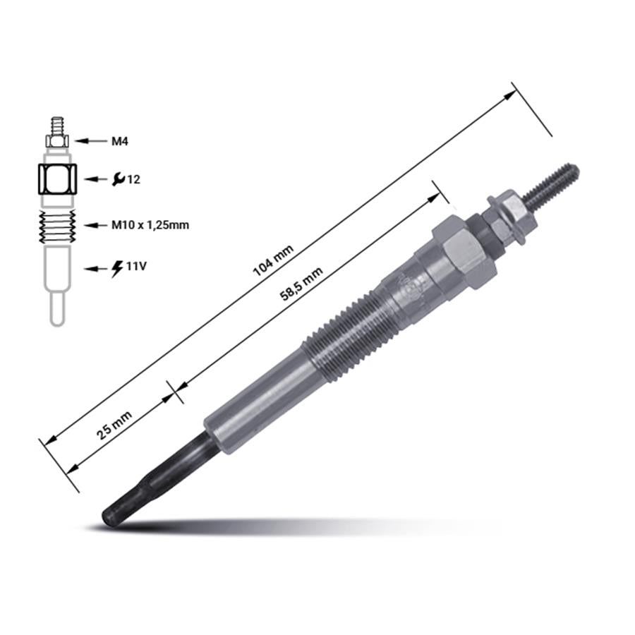 Vela de aquecimento 19850-67030 | Toyota