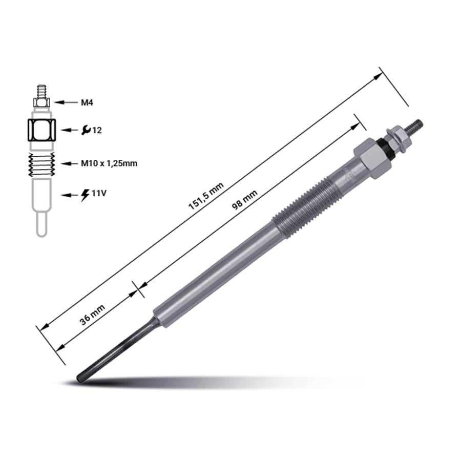Vela de aquecimento 8-97326-046-0 | Isuzu