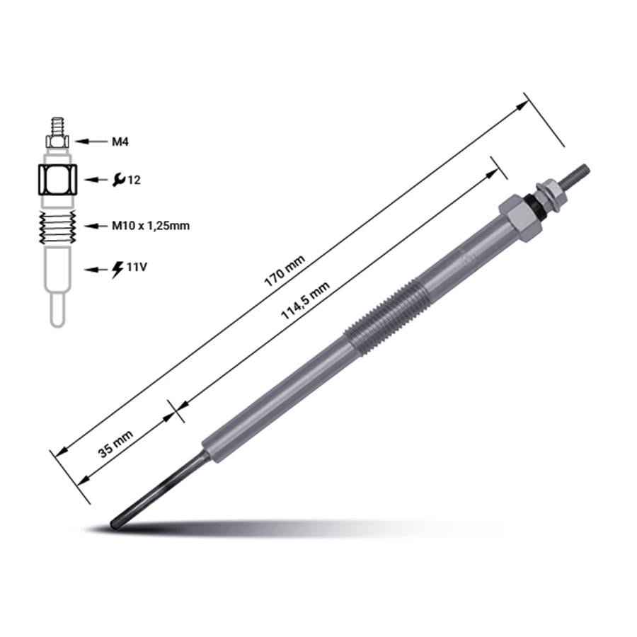Vela de aquecimento ME203539 | Mitsubishi