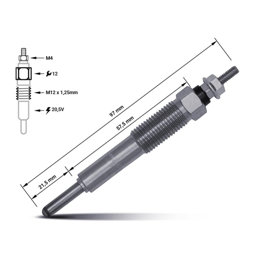 Vela de aquecimento ME017010 | Mitsubishi