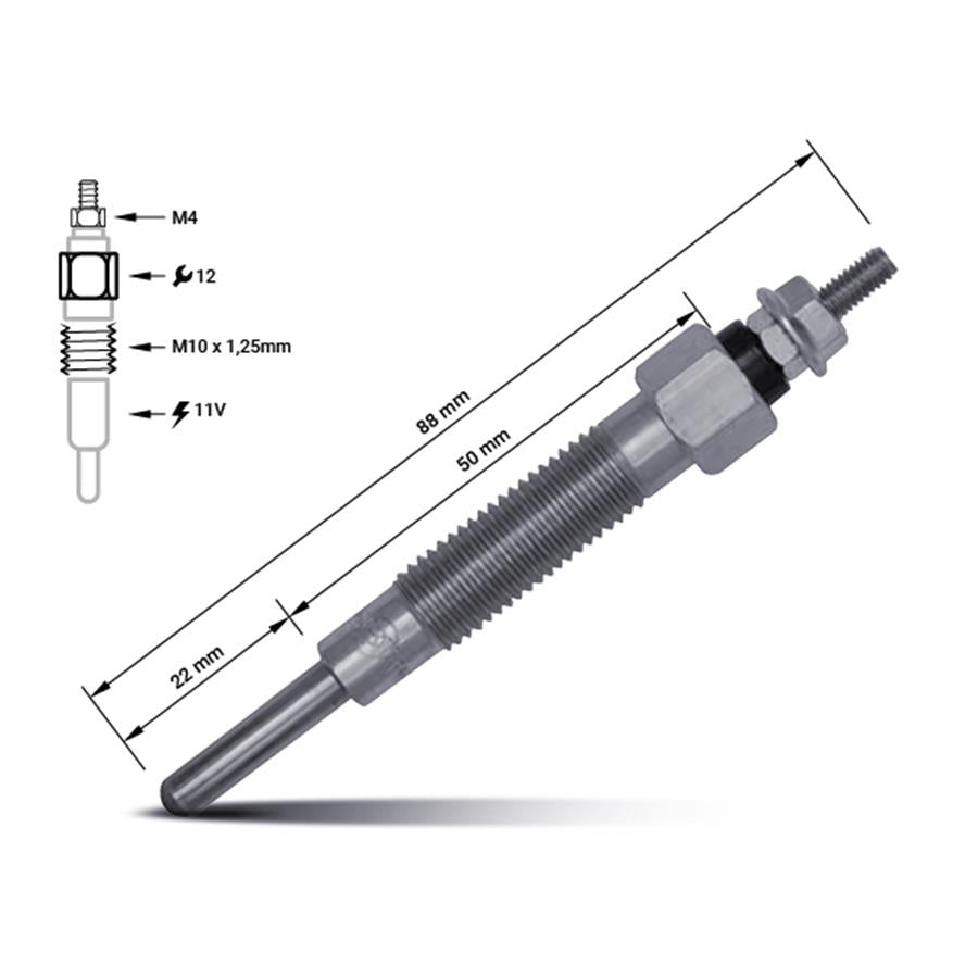 Vela de aquecimento 11065-63G00 | Nissan