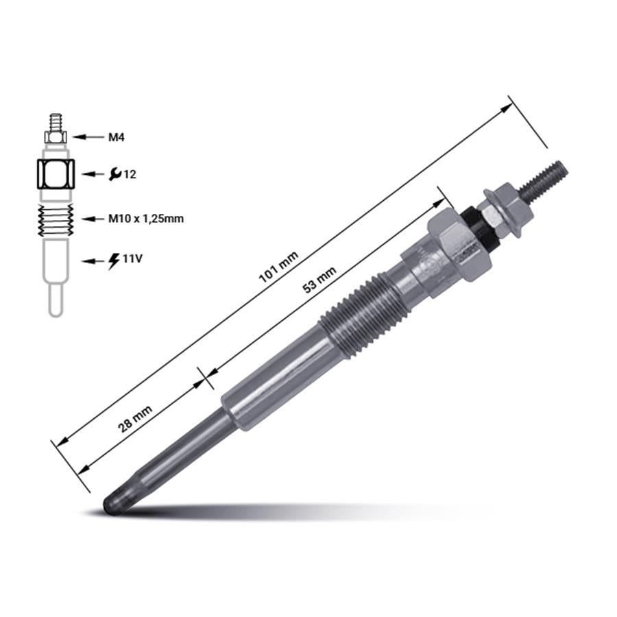 Vela de aquecimento 19850-64050 | Toyota