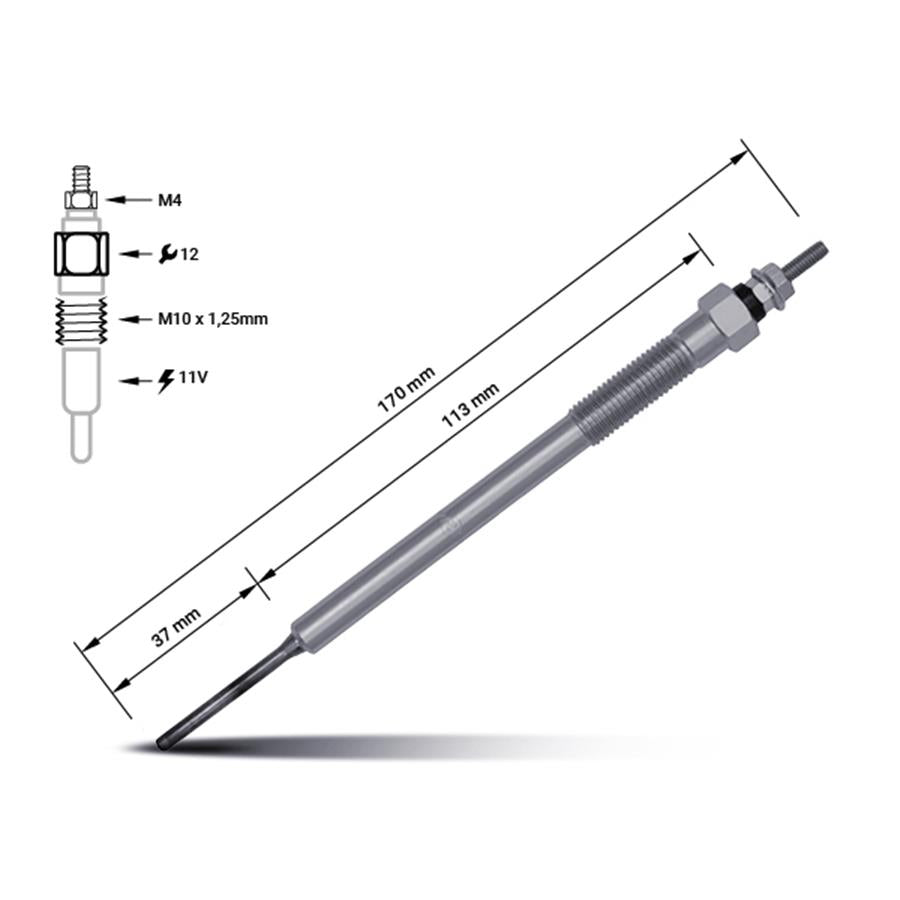 Vela de aquecimento 19850-27010 | Toyota