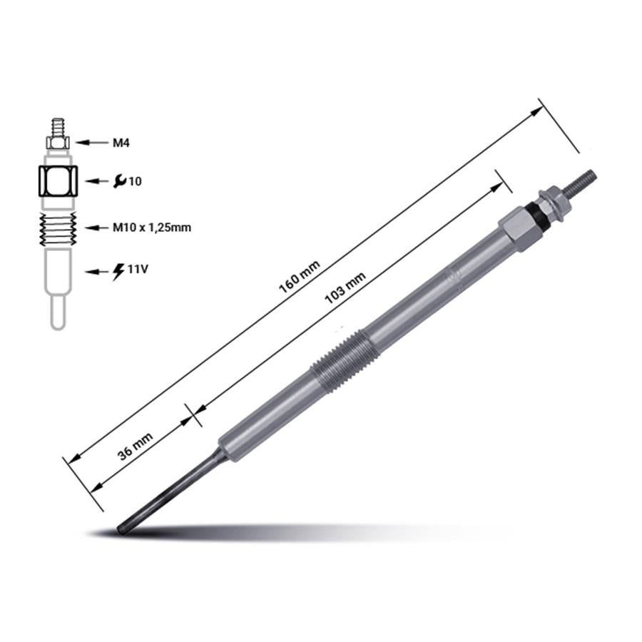 Vela de aquecimento 19850-0W010 | Toyota
